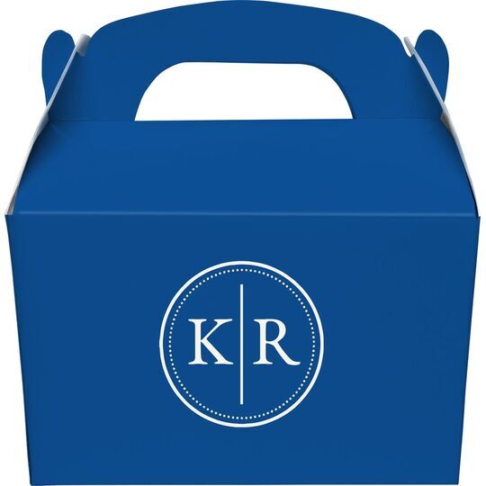 Dotted Circle Duogram Large Favor Boxes